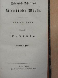 Friedrich Schiller - Friedrich Schillers Sämmtliche Werke IX. (gótbetűs) (töredék) [antikvár]