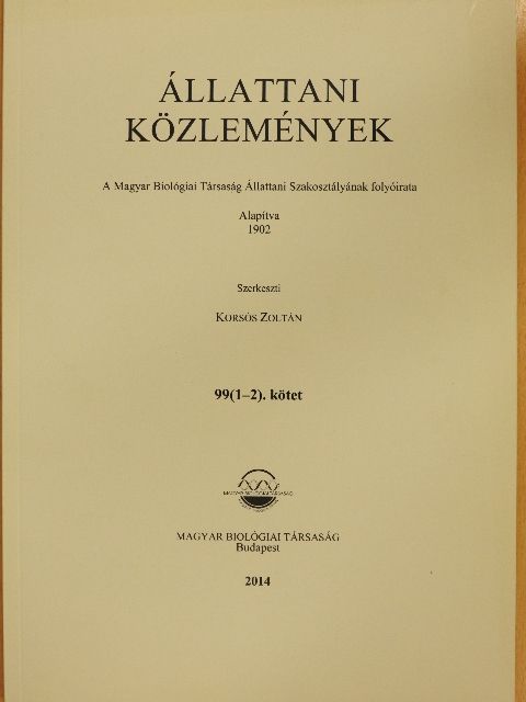 Kiss István - Állattani Közlemények 99/1-2. [antikvár]