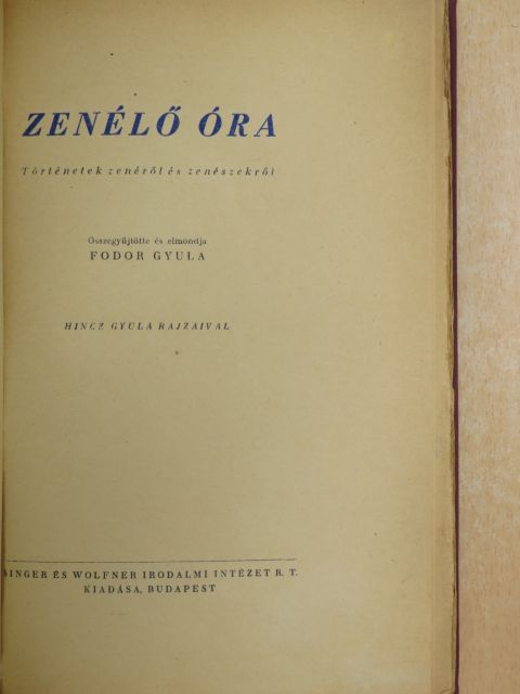 Zenélő óra [antikvár]