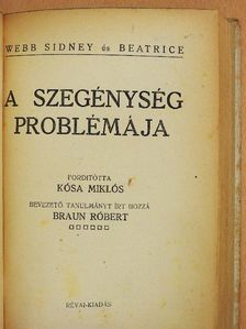 Beatrice Webb - A szegénység problémája [antikvár]
