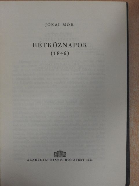 Jókai Mór - Hétköznapok [antikvár]