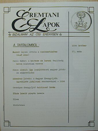 Celil Ender - Éremtani Lapok 1994. október [antikvár]
