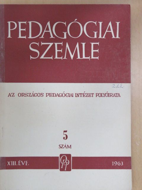 Ballér Endre - Pedagógiai Szemle 1963. május [antikvár]