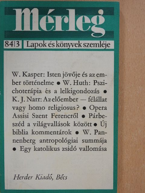 Franz Joseph Schierse - Mérleg 1984/3. [antikvár]