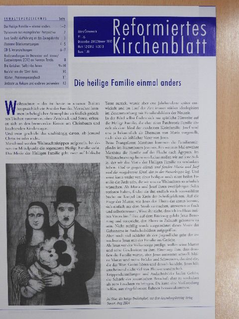 Alfred Heinrich - Reformiertes kirchenblatt Dezember 2012/Jänner 2013 [antikvár]