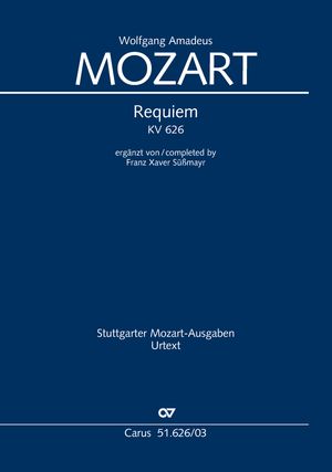 MOZART, W,A, - REQUIEM KV 626 ERGAENZT VON FRANZ XAVER SÜßMAYR, KLAVIERAUSZUG