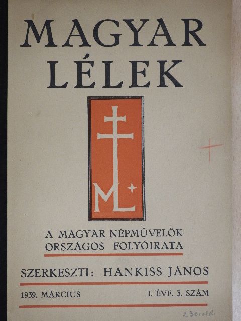 Bojtor Lajos - Magyar Lélek 1939. március [antikvár]