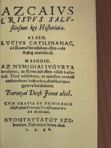Baranyai Decsi János - Az Caius Crispus Sallustiusnak két históriája [antikvár]