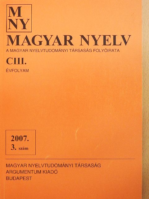 A. Molnár Ferenc - Magyar Nyelv 2007. szeptember [antikvár]