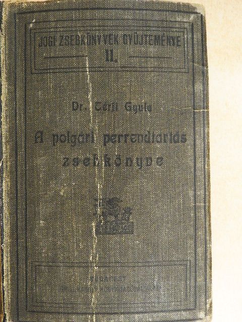 A polgári perrendtartás és a hatásköri biróság zsebkönyve [antikvár]