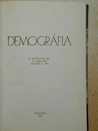 Ann-Marie Bollander - Demográfia 1984/1-4. [antikvár]
