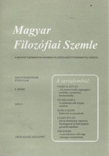 Steiger Kornél - Magyar Filozófiai Szemle 2003/3. [antikvár]