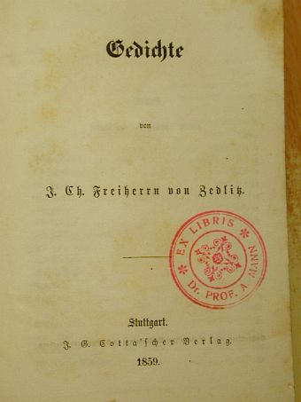 Josef Christian Freiherrn von Zedlitz - Gedichte I. (gótbetűs) [antikvár]