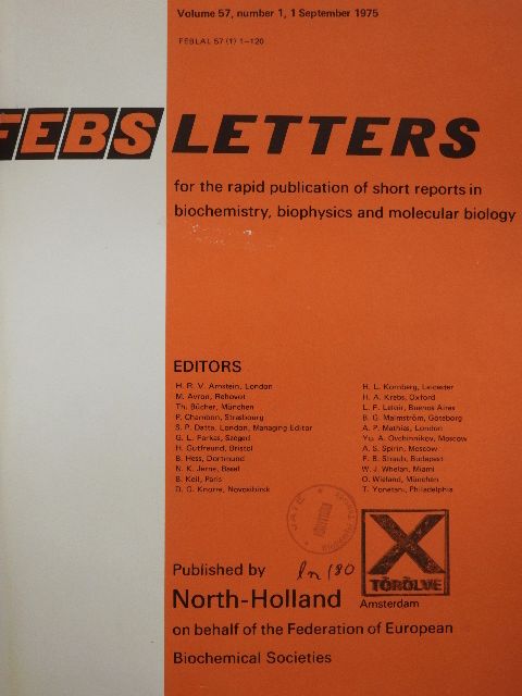 E. J. Miller - Febs Letters Volume 57, Number 1-3./Volume 58, Number 1. [antikvár]