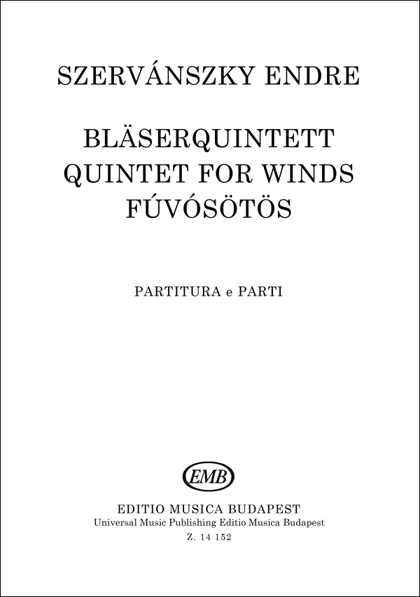 SZERVÁNSZKY ENDRE - FÚVÓSÖTÖS,PARTITURA E PARTI