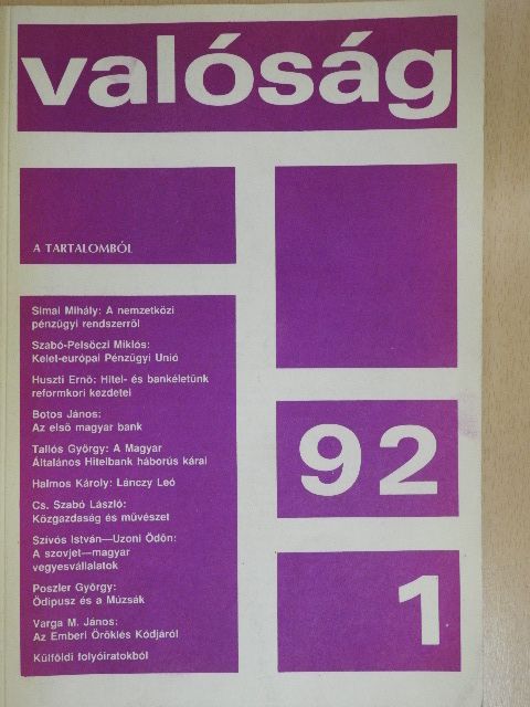Botos János - Valóság 1992. január [antikvár]