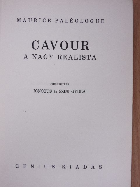 Maurice Paléologue - Cavour [antikvár]