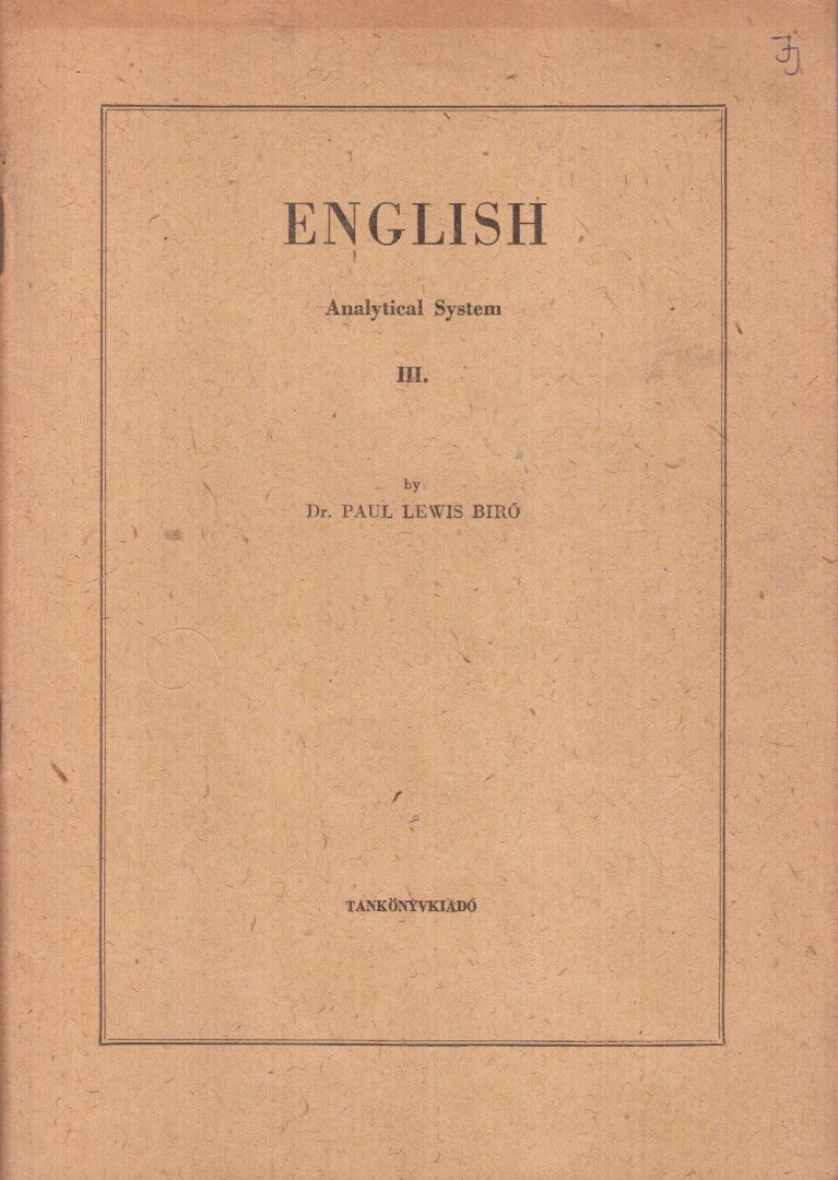 Bíró Lajos Pál - English III. [antikvár]