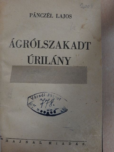 Pánczél Lajos - Ágrólszakadt úrilány [antikvár]