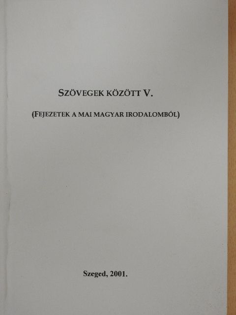 Berta Ádám - Szövegek között V. [antikvár]