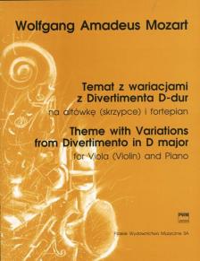 MOZART, W,A, - THEME WITH VARIATIONS FROM DIVERTIMENTO IN D MAJOR FOR VIOLA AND PIANO