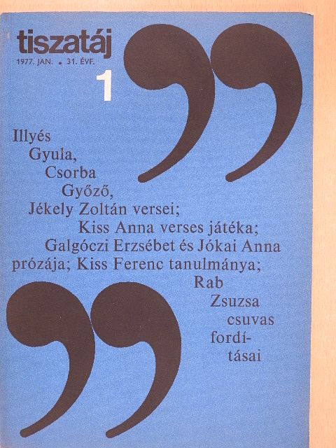 Alföldy Jenő - Tiszatáj 1977. január [antikvár]