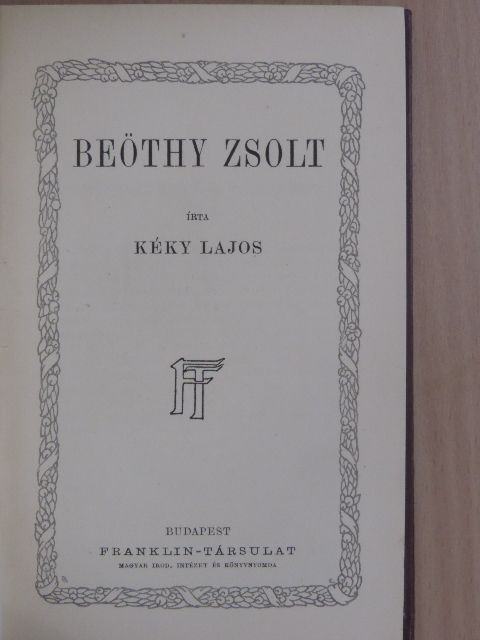 Kéky Lajos - Beöthy Zsolt [antikvár]