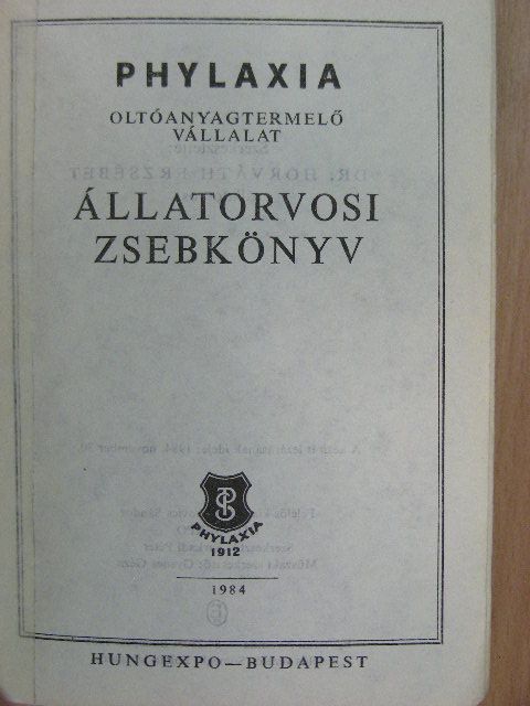 Állatorvosi zsebkönyv [antikvár]