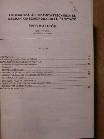 Automatizálási, számítástechnikai és méréstechnikai szakirodalmi tájékoztató 1986. január-december [antikvár]