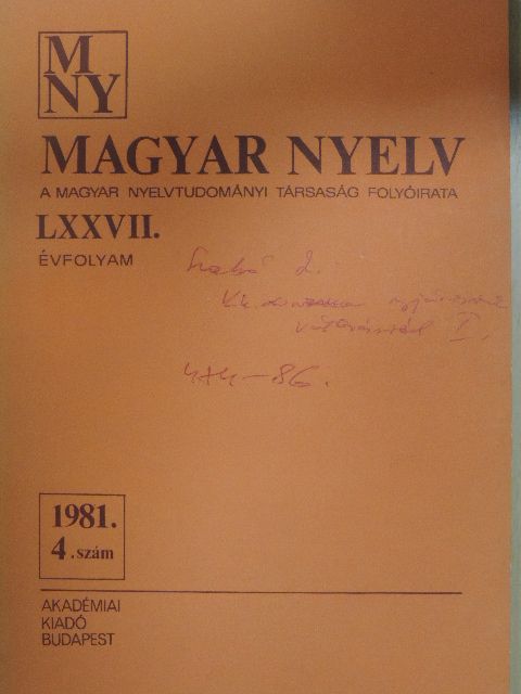 A. Molnár Ferenc - Magyar Nyelv 1981. december [antikvár]