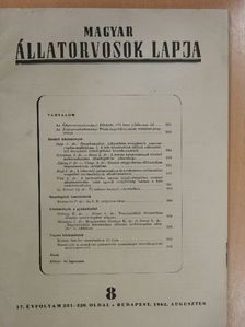 Dr. Sályi Gyula - Magyar Állatorvosok Lapja 1962. augusztus [antikvár]