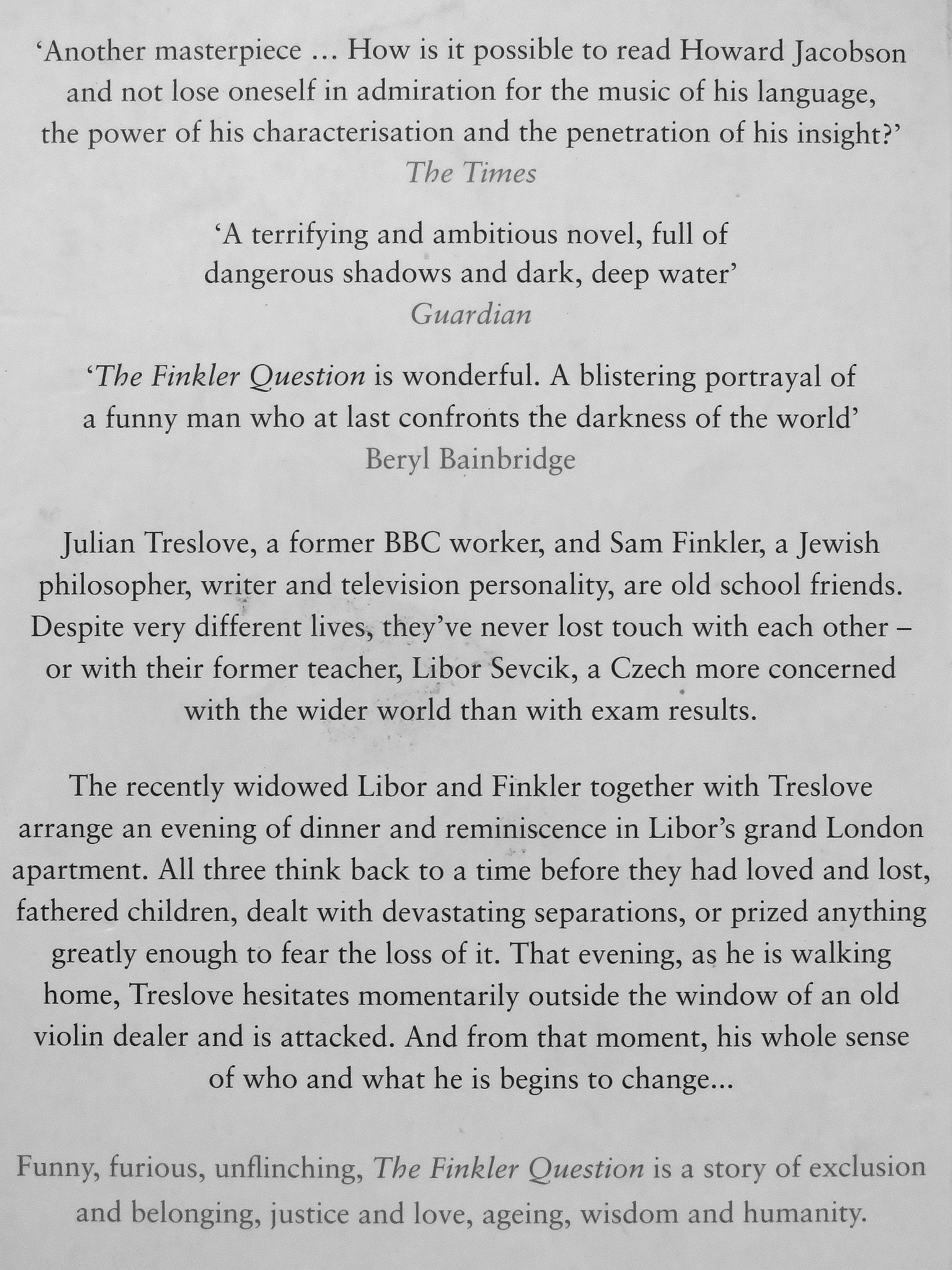Howard Jacobson - The Finkler question [antikvár]