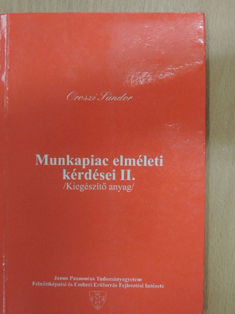 Oroszi Sándor - Munkapiac elméleti kérdései II. [antikvár]