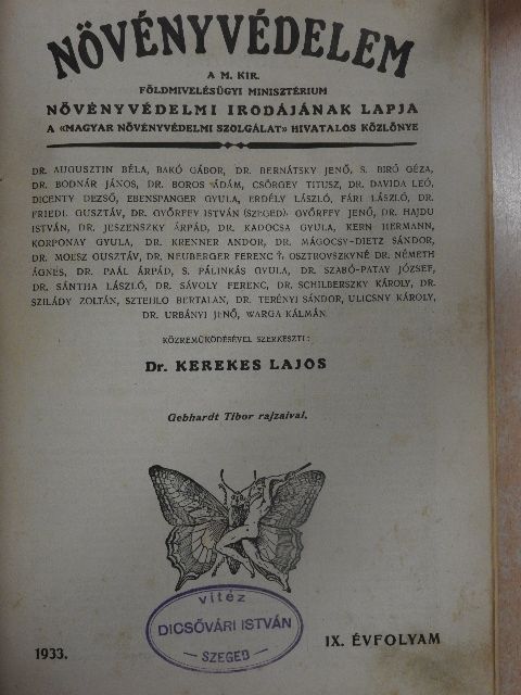 Bakó Gábor - Növényvédelem 1933. január-december [antikvár]