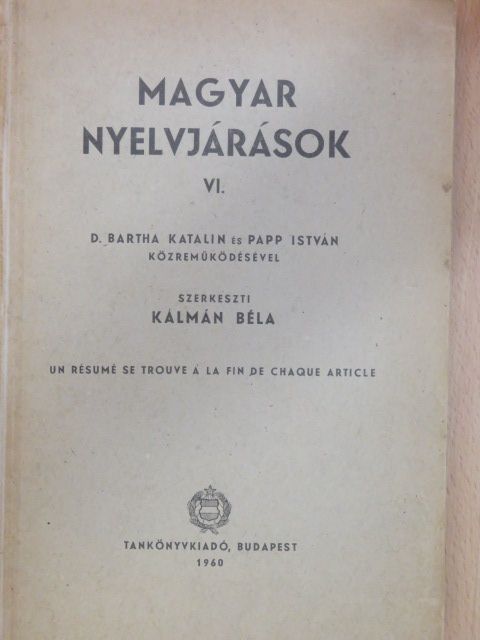 Benkő Loránd - Magyar nyelvjárások VI. [antikvár]