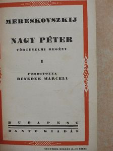 Mereskovszkij - Nagy Péter I-II. [antikvár]