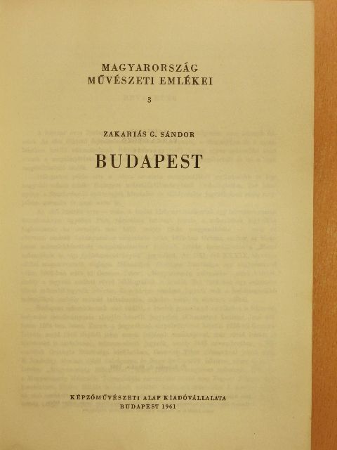 Zakariás G. Sándor - Magyarország művészeti emlékei 3. [antikvár]