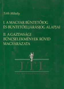 Tóth Mihály - I. Magyar büntetőjog és büntető eljárásjog alapjai / II. A gazdasági bűncselekmények rövid magyarázata [antikvár]