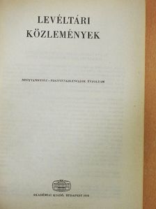 Bendefy László - Levéltári közlemények 1978. [antikvár]