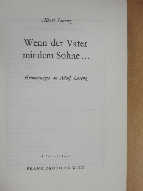 Albert Lorenz - Wenn der Vater mit dem Sohne... [antikvár]