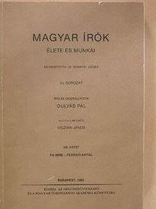 Gulyás Pál - Magyar Írók élete és munkái VIII. (töredék) [antikvár]