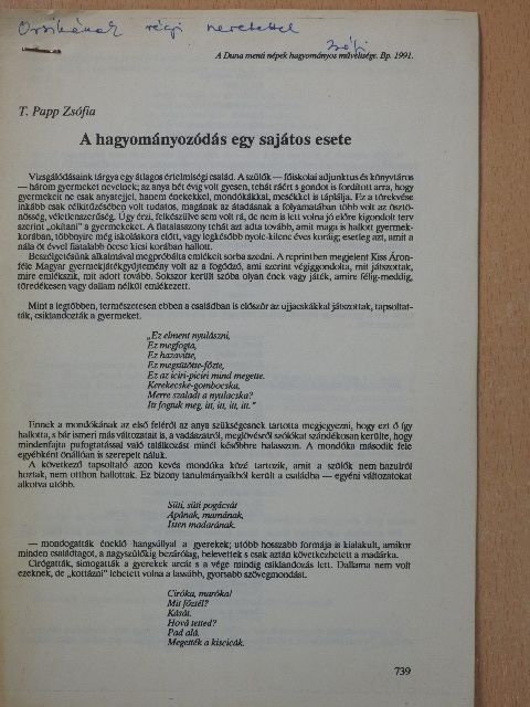 T. Papp Zsófia - A hagyományozódás egy sajátos esete (dedikált példány) [antikvár]