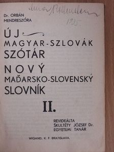 Dr. Orbán - Új magyar-szlovák szótár II. [antikvár]