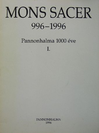 Mons Sacer 996-1996 I. melléklet [antikvár]