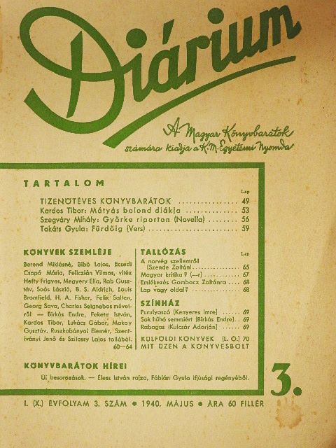 Birkás Endre - Diárium 1940. május [antikvár]