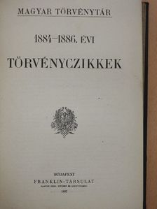 1884-1886. évi törvényczikkek [antikvár]