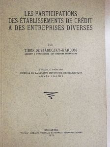 Szádeczky-Kardoss Tibor - Les participations des établissements de crédit a des entreprises diverses [antikvár]