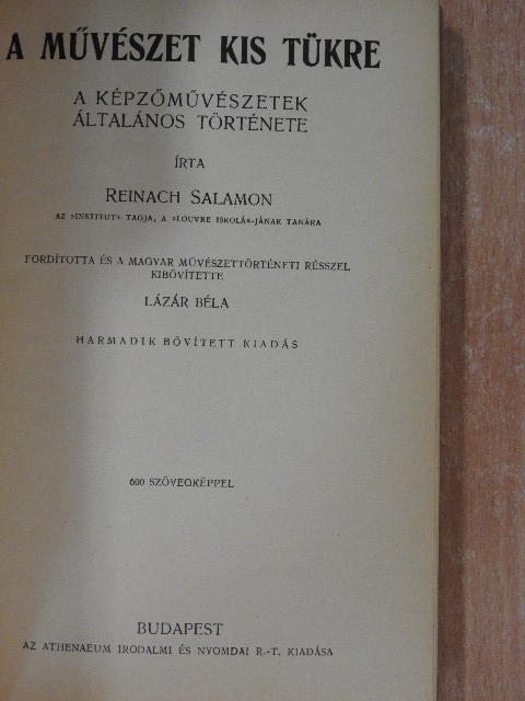 Reinach Salamon - A művészet kis tükre [antikvár]