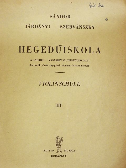Járdányi Pál - Hegedűiskola III. [antikvár]