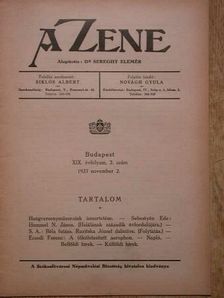 Ecsedi Ferenc - A Zene 1937. november 2. [antikvár]